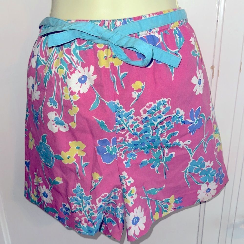 Vintage 70s/80s Sea Waves pink floral 2 pc top & shorts summer outfit - Picture 3 of 8